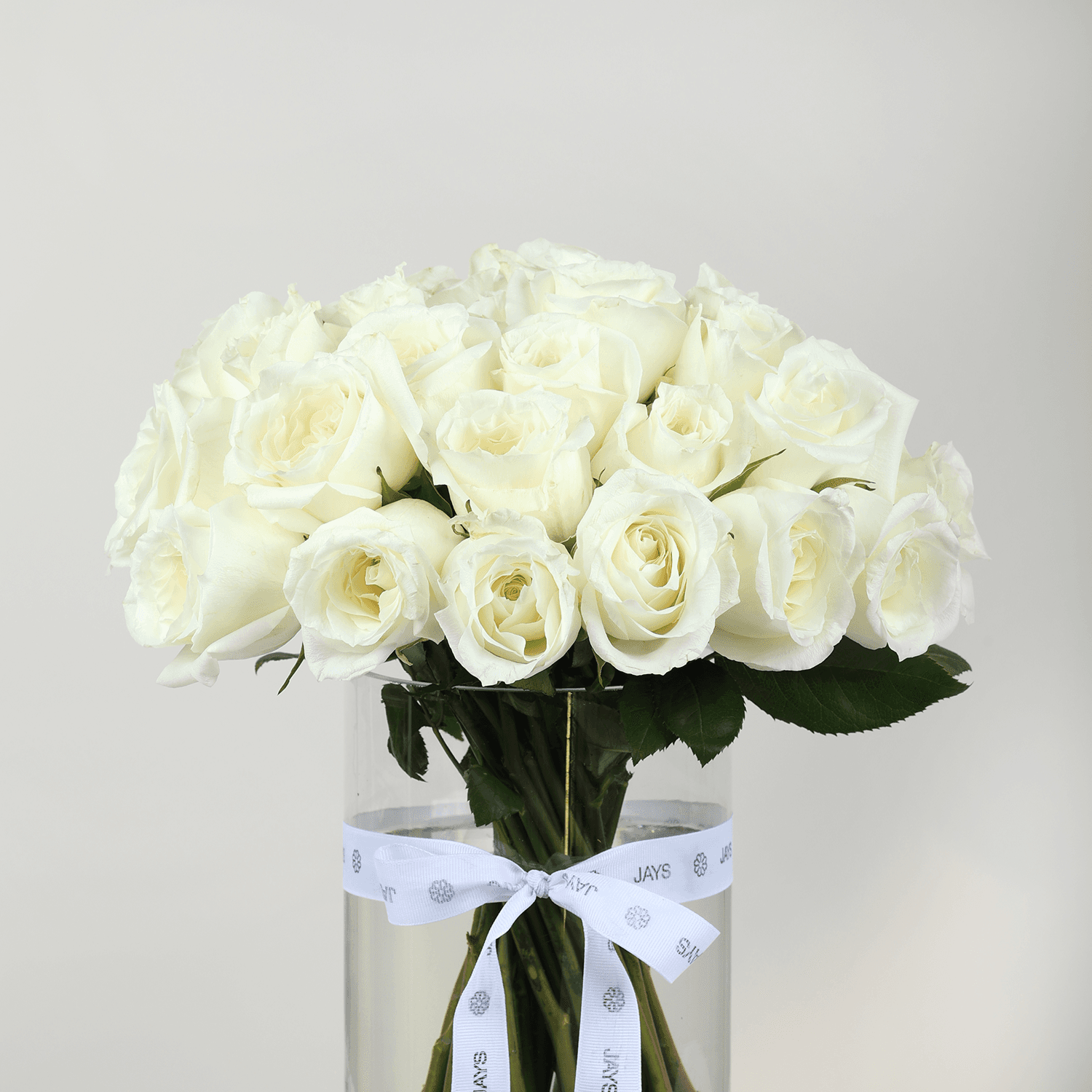 Elegant White Roses Vase