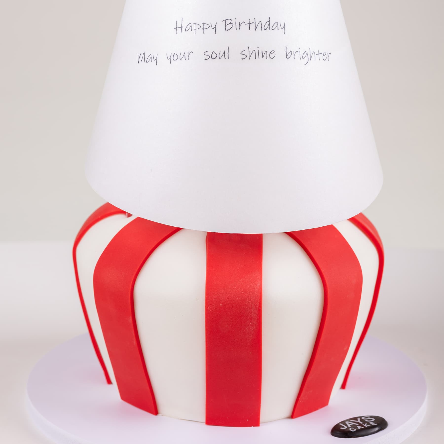Lamp Cake - Red stripes