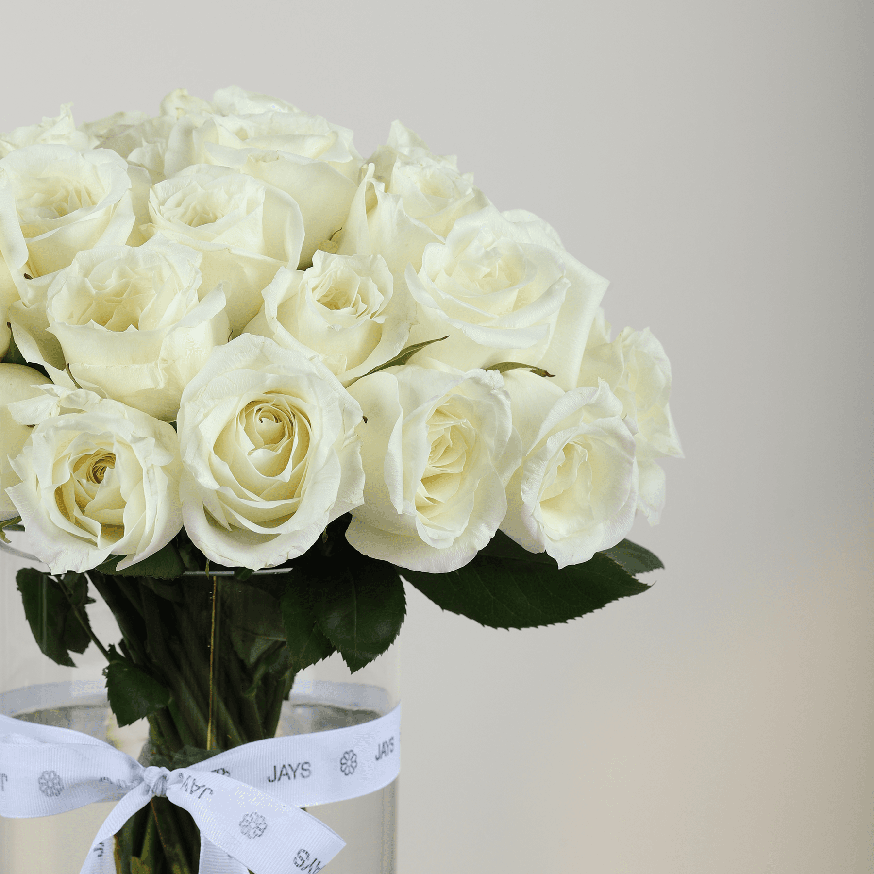 Elegant White Roses Vase